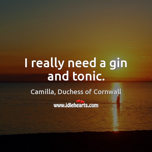 I really need a gin and tonic. Image