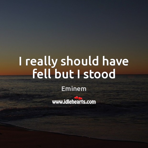 I really should have fell but I stood Eminem Picture Quote