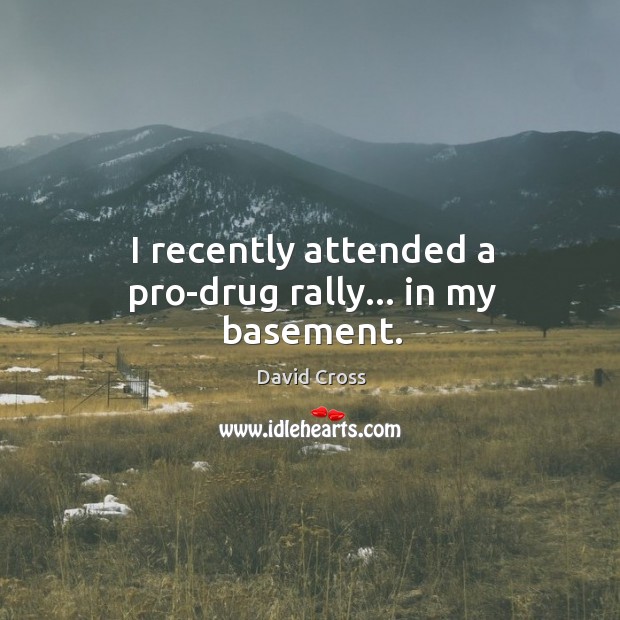 I recently attended a pro-drug rally… in my basement. Image