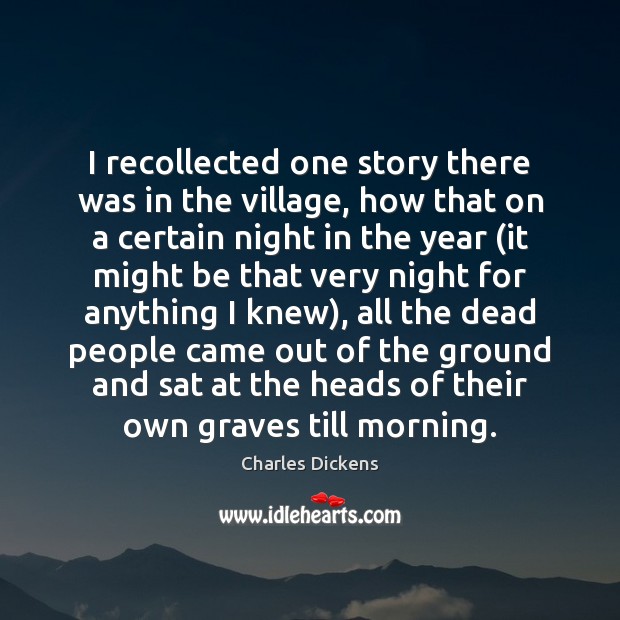 I recollected one story there was in the village, how that on Image