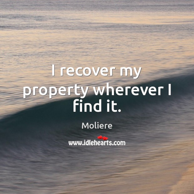 I recover my property wherever I find it. Image