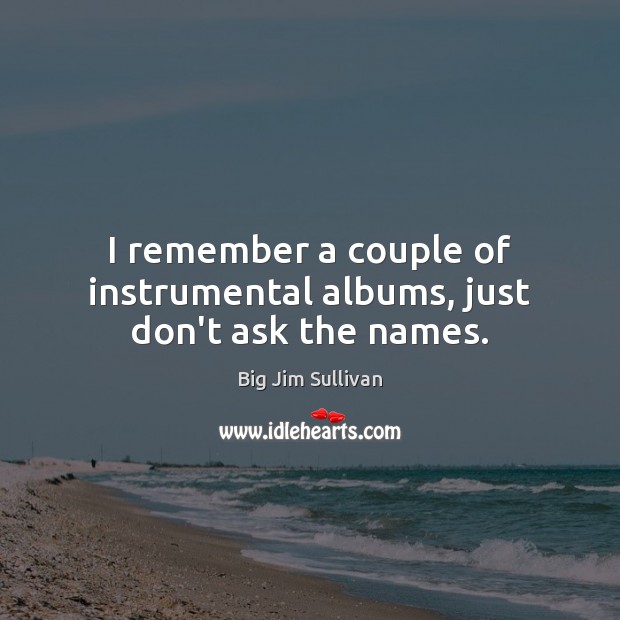 I remember a couple of instrumental albums, just don’t ask the names. Big Jim Sullivan Picture Quote