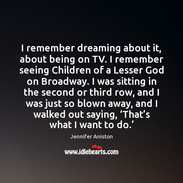 I remember dreaming about it, about being on TV. I remember seeing Dreaming Quotes Image