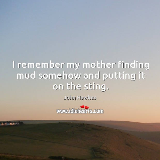 I remember my mother finding mud somehow and putting it on the sting. Image