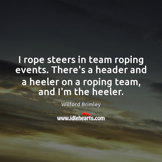 I rope steers in team roping events. There’s a header and a Image