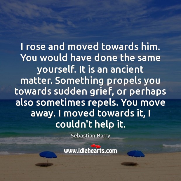 I rose and moved towards him. You would have done the same Sebastian Barry Picture Quote