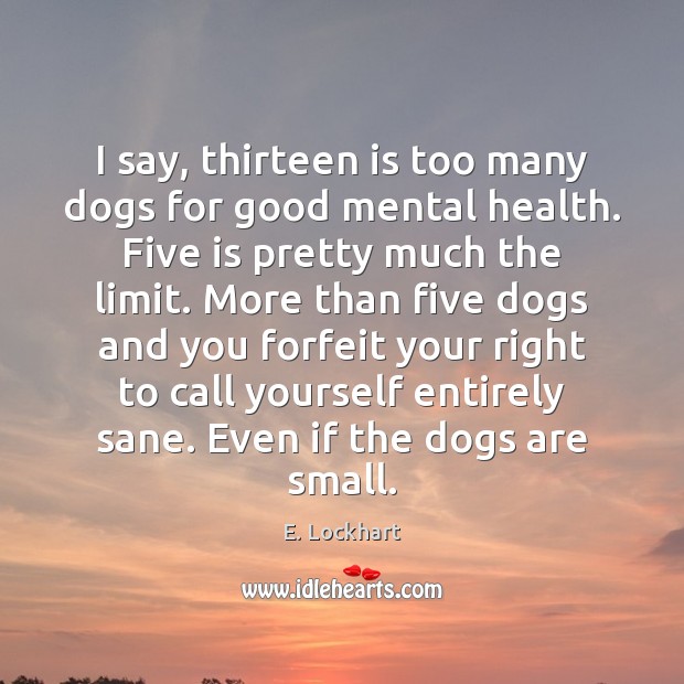 I say, thirteen is too many dogs for good mental health. Five Image