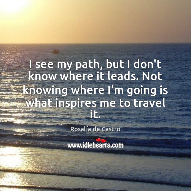 I see my path, but I don’t know where it leads. Not Image