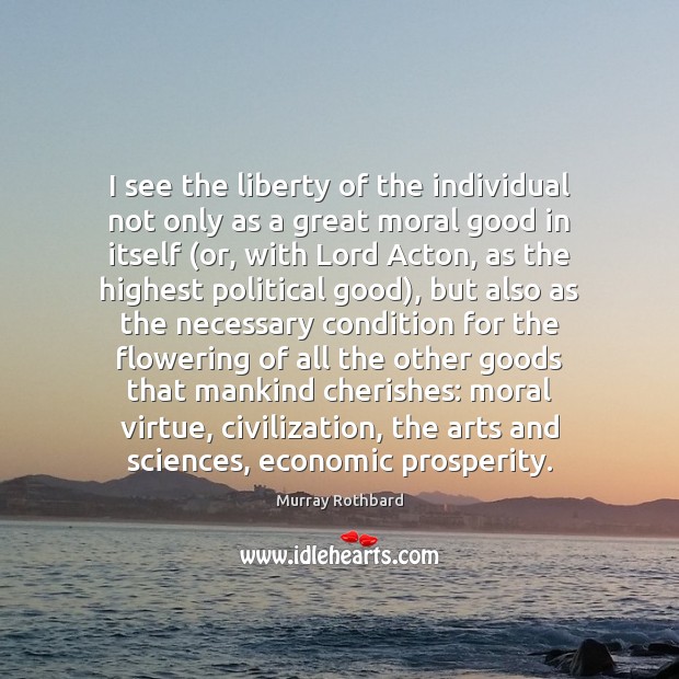 I see the liberty of the individual not only as a great Image
