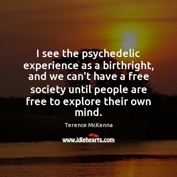 I see the psychedelic experience as a birthright, and we can’t have Terence McKenna Picture Quote