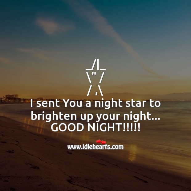 I sent you a night star Good Night Quotes Image