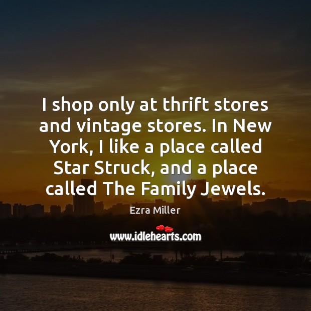 I shop only at thrift stores and vintage stores. In New York, Image