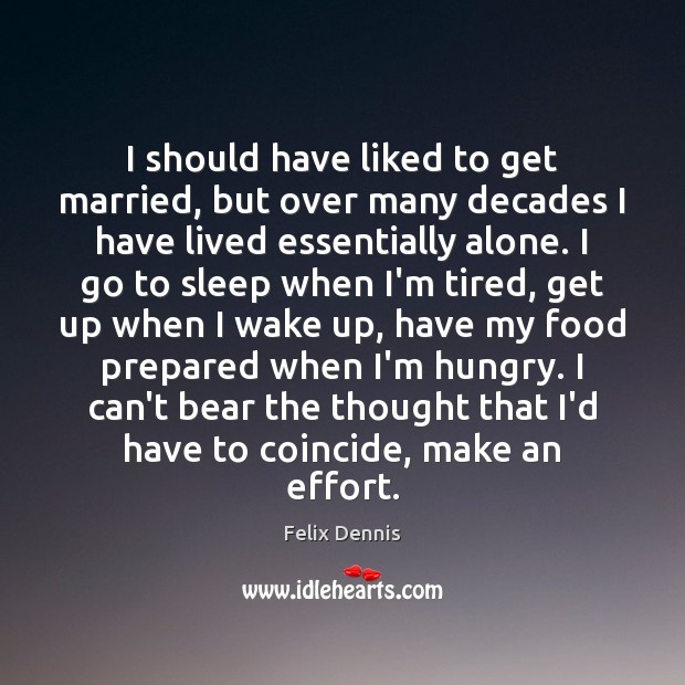 I should have liked to get married, but over many decades I Felix Dennis Picture Quote