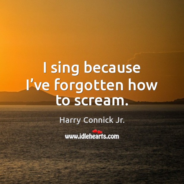 I sing because I’ve forgotten how to scream. Image