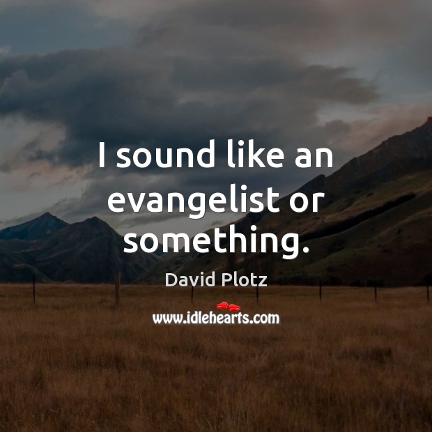 I sound like an evangelist or something. David Plotz Picture Quote