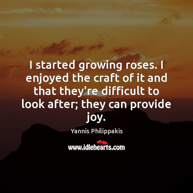 I started growing roses. I enjoyed the craft of it and that Yannis Philippakis Picture Quote