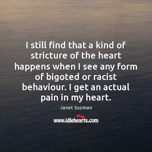 I still find that a kind of stricture of the heart happens Janet Suzman Picture Quote