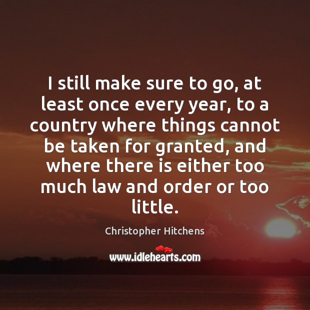 I still make sure to go, at least once every year, to Christopher Hitchens Picture Quote