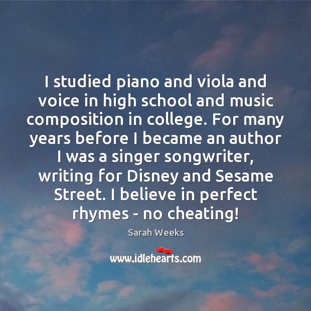 I studied piano and viola and voice in high school and music Image