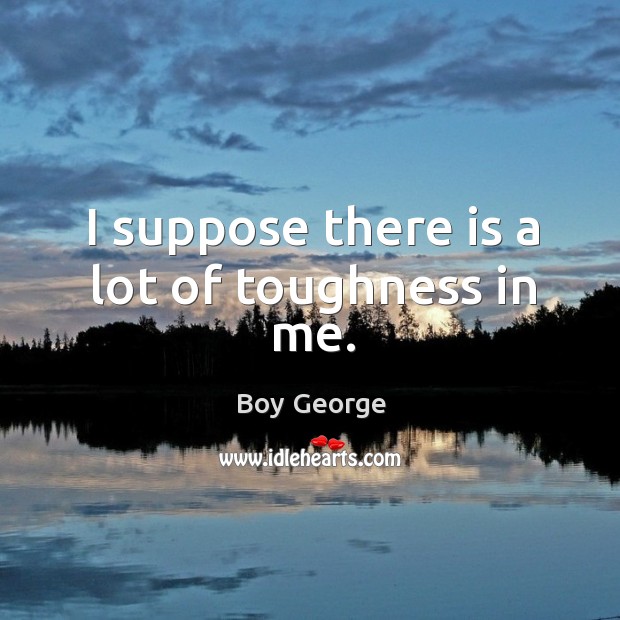 I suppose there is a lot of toughness in me. Boy George Picture Quote