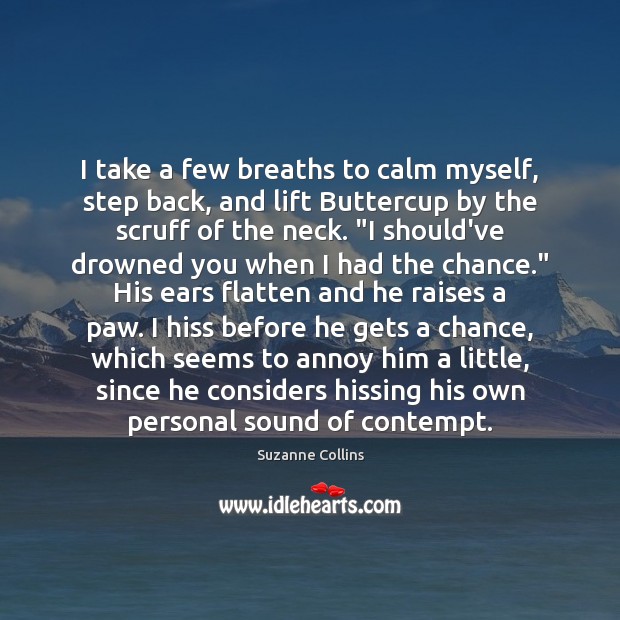 I take a few breaths to calm myself, step back, and lift Suzanne Collins Picture Quote