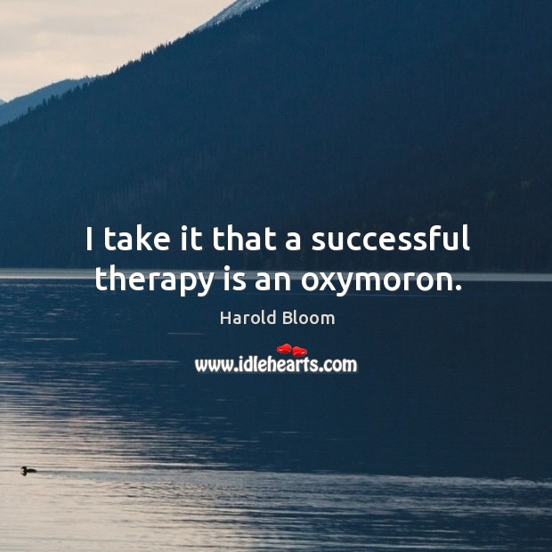 I take it that a successful therapy is an oxymoron. Image