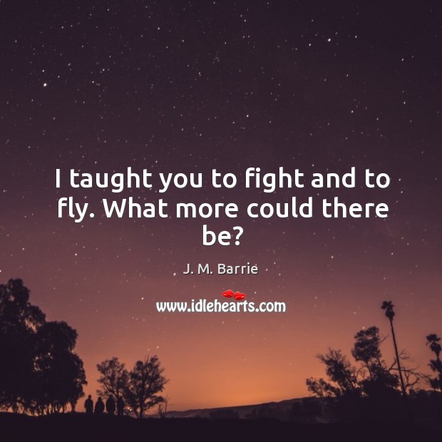 I taught you to fight and to fly. What more could there be? J. M. Barrie Picture Quote