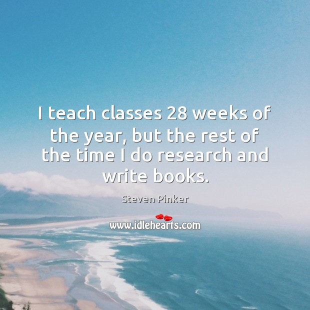 I teach classes 28 weeks of the year, but the rest of the Image