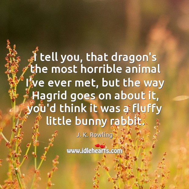 I tell you, that dragon’s the most horrible animal I’ve ever met, J. K. Rowling Picture Quote