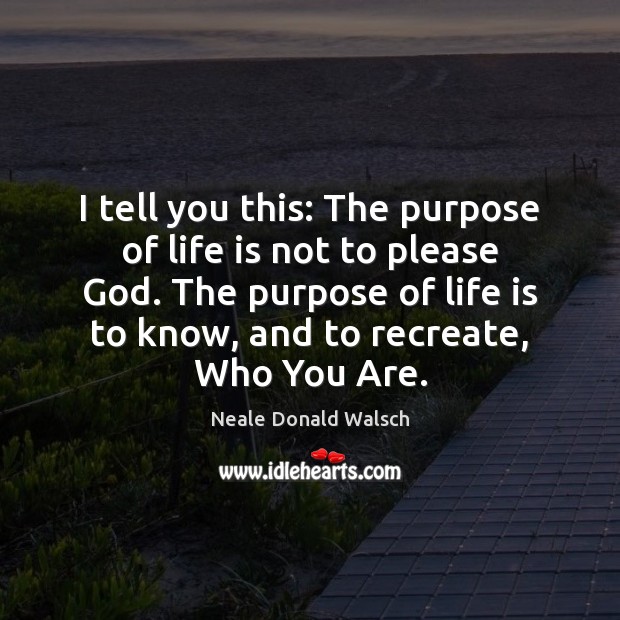 I tell you this: The purpose of life is not to please Neale Donald Walsch Picture Quote