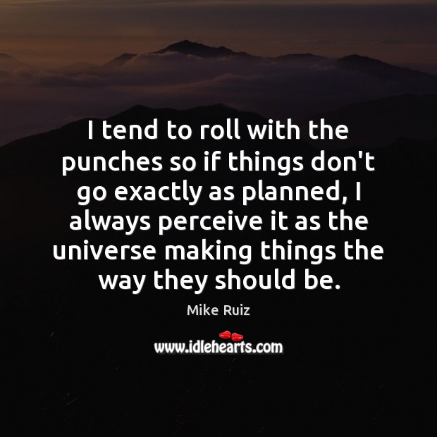 I tend to roll with the punches so if things don’t go Mike Ruiz Picture Quote