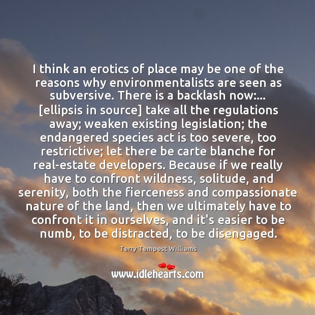 I think an erotics of place may be one of the reasons Image