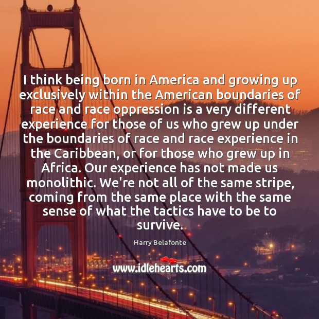I think being born in America and growing up exclusively within the Image