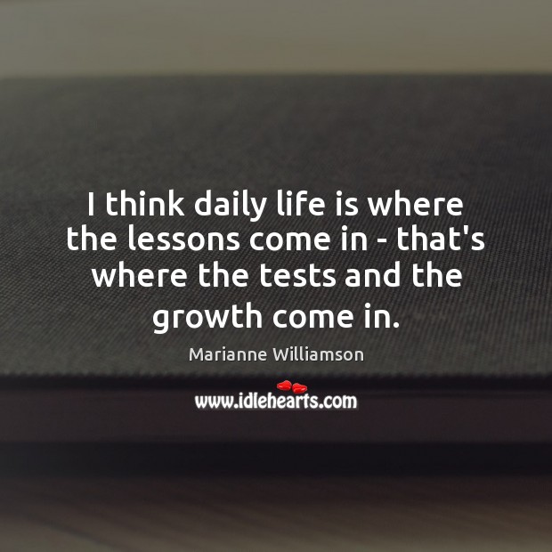 I think daily life is where the lessons come in – that’s Marianne Williamson Picture Quote