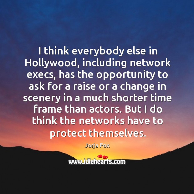 I think everybody else in hollywood, including network execs Jorja Fox Picture Quote