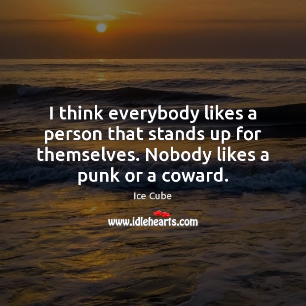 I think everybody likes a person that stands up for themselves. Nobody Ice Cube Picture Quote