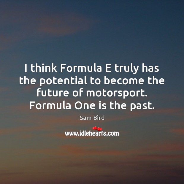 I think Formula E truly has the potential to become the future Sam Bird Picture Quote