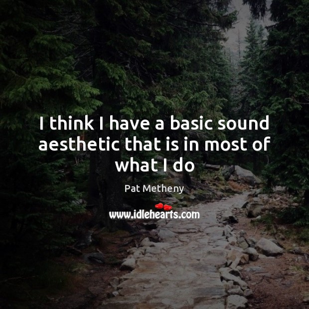 I think I have a basic sound aesthetic that is in most of what I do Pat Metheny Picture Quote