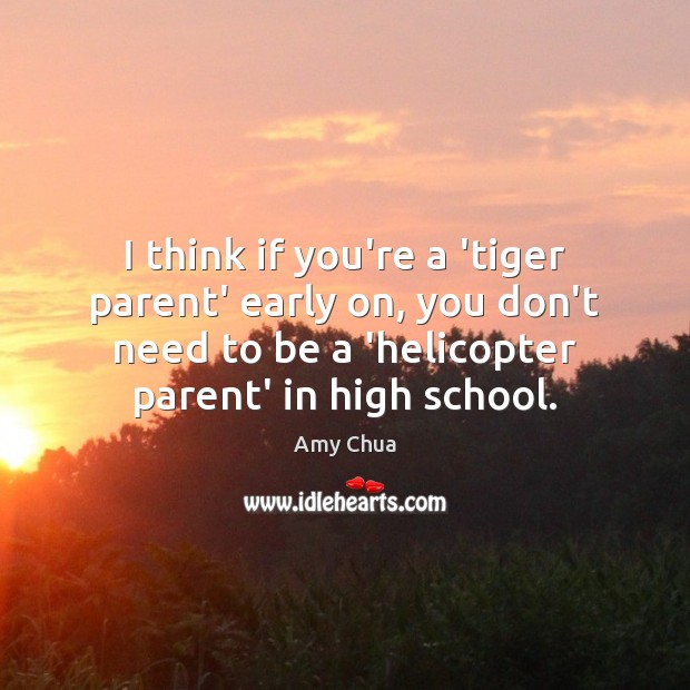 I think if you’re a ‘tiger parent’ early on, you don’t need Amy Chua Picture Quote