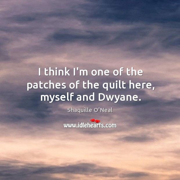I think I’m one of the patches of the quilt here, myself and Dwyane. Image