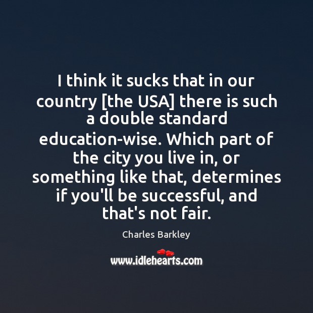 I think it sucks that in our country [the USA] there is Charles Barkley Picture Quote