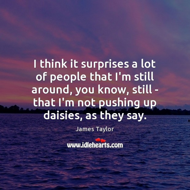 I think it surprises a lot of people that I’m still around, James Taylor Picture Quote