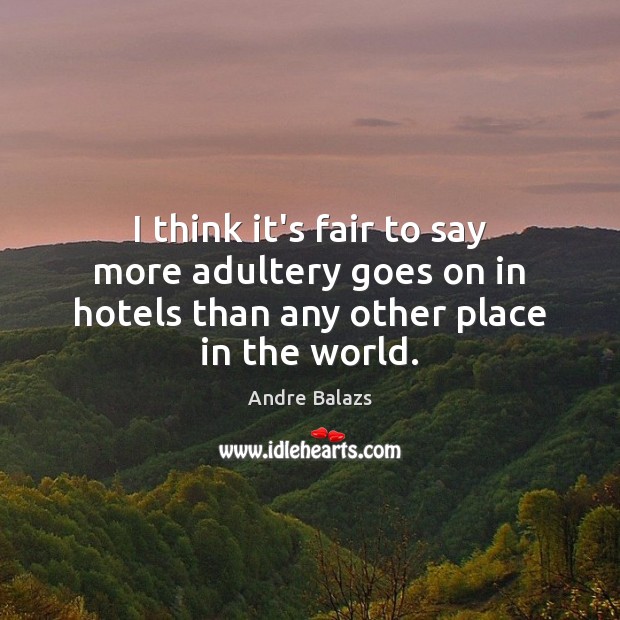 I think it’s fair to say more adultery goes on in hotels Andre Balazs Picture Quote
