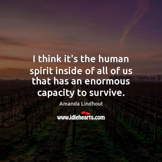 I think it’s the human spirit inside of all of us that Amanda Lindhout Picture Quote