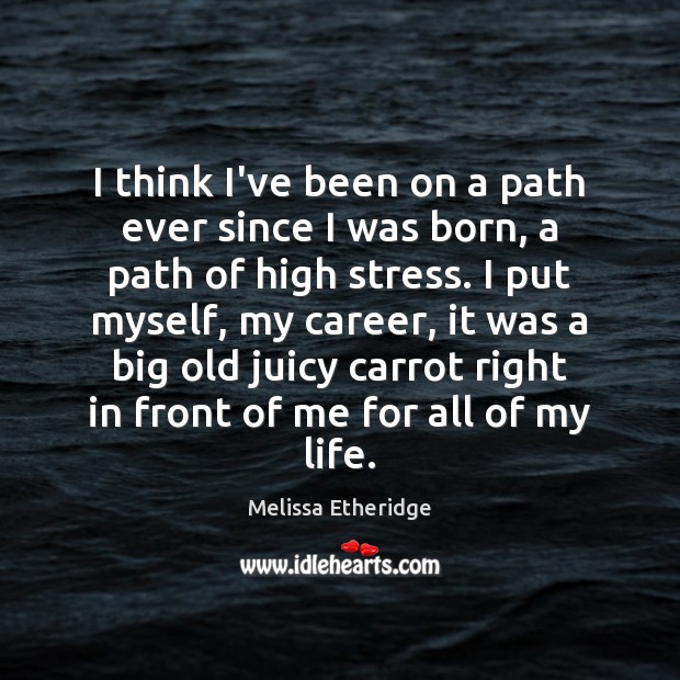 I think I’ve been on a path ever since I was born, Melissa Etheridge Picture Quote