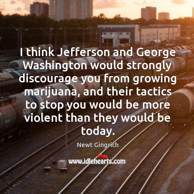 I think Jefferson and George Washington would strongly discourage you from growing Newt Gingrich Picture Quote