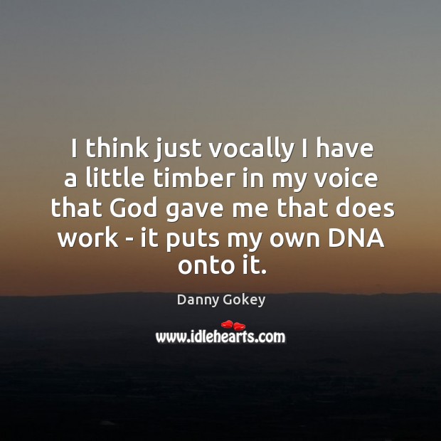 I think just vocally I have a little timber in my voice Danny Gokey Picture Quote