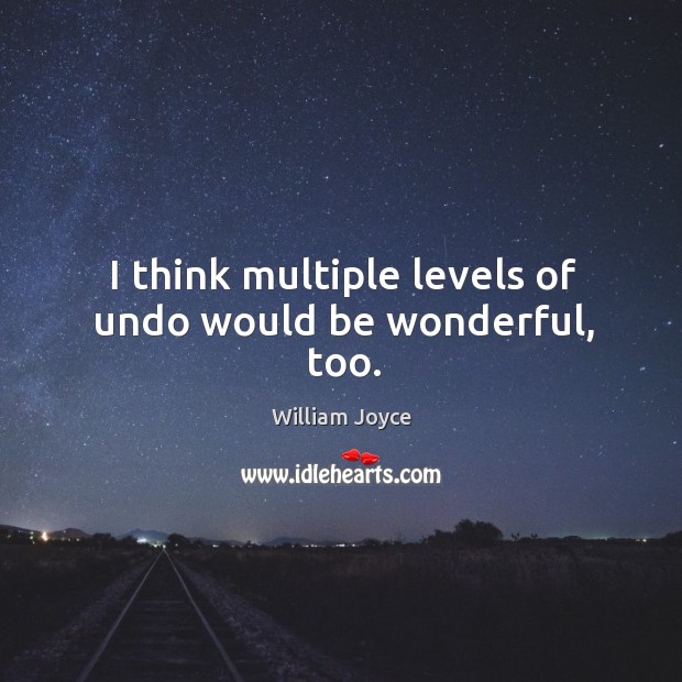 I think multiple levels of undo would be wonderful, too. William Joyce Picture Quote