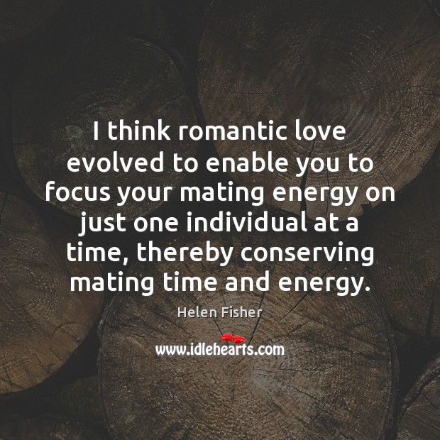 I think romantic love evolved to enable you to focus your mating Romantic Love Quotes Image