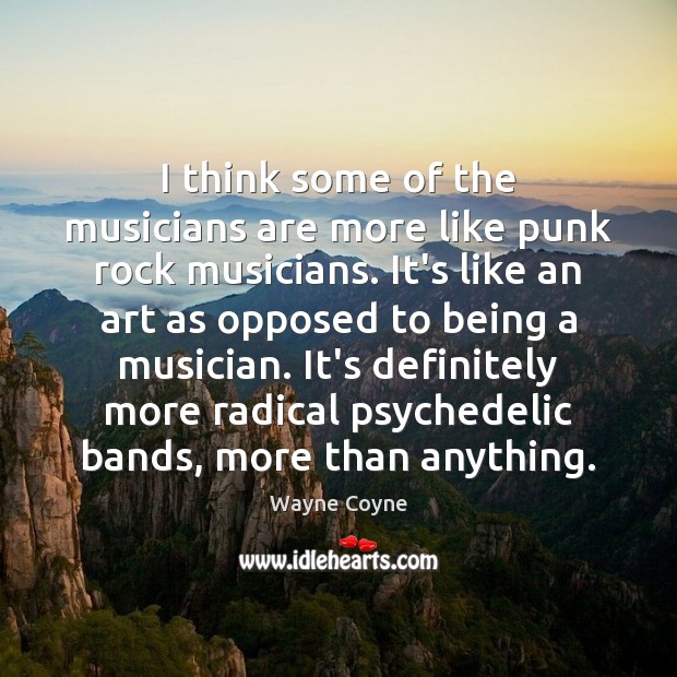 I think some of the musicians are more like punk rock musicians. Wayne Coyne Picture Quote